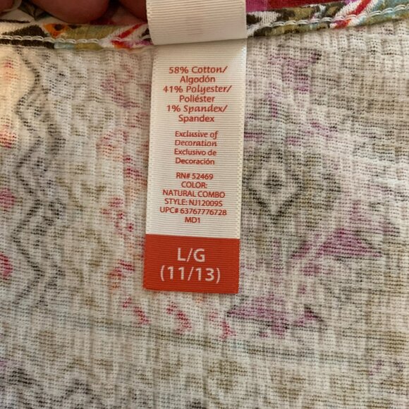 No Boundaries Junior's Southwest Print Blouse, Size L - Picture 4 of 4